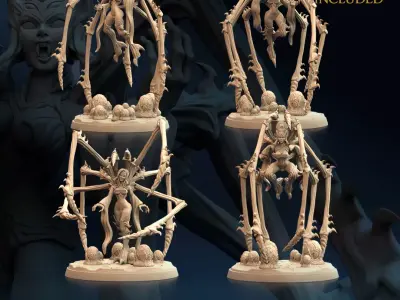 Spider Woman - Nightmare Stalker Nude Set x4  3D print model