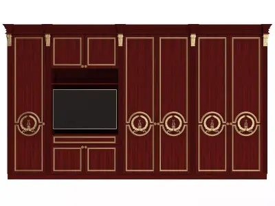 Classic Wardrobe Furniture 0401 Wood Low-poly 3D model