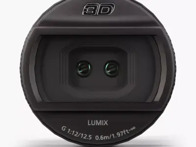 Panasonic Lumix G 12-5mm f12 3D H-FT012 3D lens Low-poly 3D model