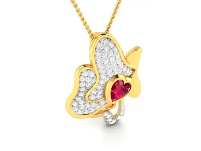 Women Heart Pendant 3DM STL OBJ FBX Render Details 3D print model