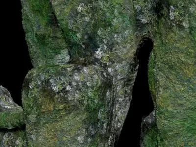 Natural Stone Is Actually Mossy Floating Island V2 Low-poly 3D model