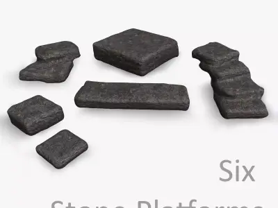 Stone Platforms Low-poly 3D model