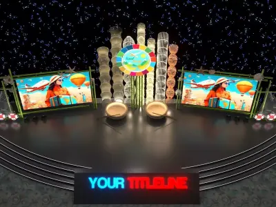 Travel Theme LED Event Stage 3D model