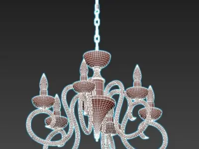 odeon-light-zefiro-3932-6 chandelier with four lights 3D model