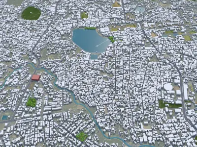 Ranchi Jharkhand India 25km Low-poly 3D model