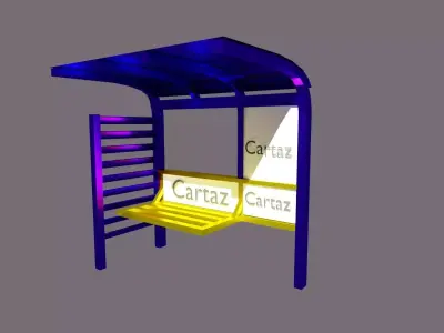 Bus stop - model 1 Free low-poly 3D model