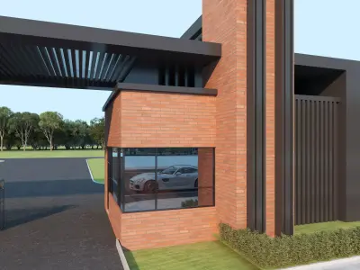 Security guard booth 02 Low-poly 3D model