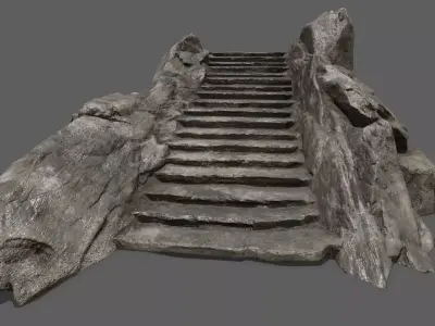 Stairs rock staircase Low-poly 3D model get