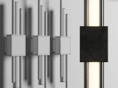 Modern Minimalist Cylindrical 1-Light LED Wall Sconce Lamp Low-poly 3D model