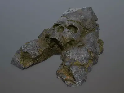 Skull Cave Low-poly 3D model 9