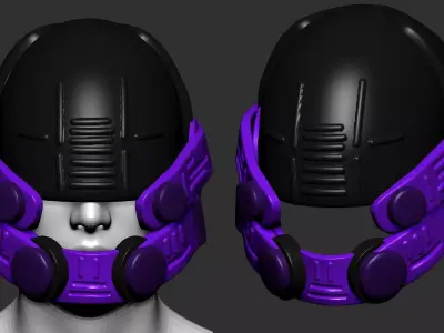 helmet high poly sculpt 3d printable  3D model 169