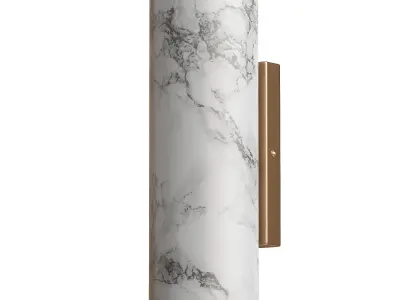 Calla - 2 light Calacatta marble and aged brass wall light 3D model