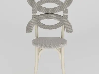 Modern Chair made of wood and fabric Free 3D model