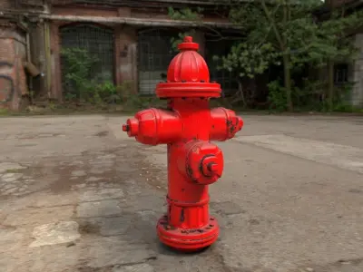 Fireplug for artworks and games Low-poly 3D model