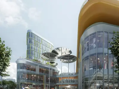 Modern Lifestyle Retail Center Exterior 3D model