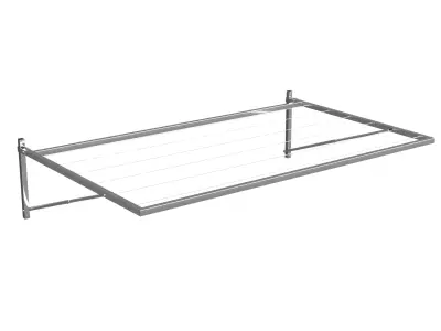 Wall-mounted clothes line Low-poly 3D model