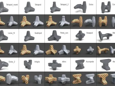 Breakwater and Roadblock   3D model