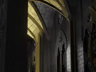 Stained  Glass Windows And Arctetural asset 3D model