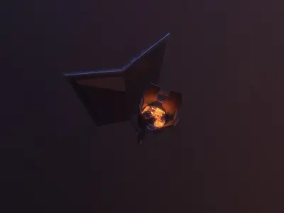 Stylized Medieval Torch Low-poly 3D model