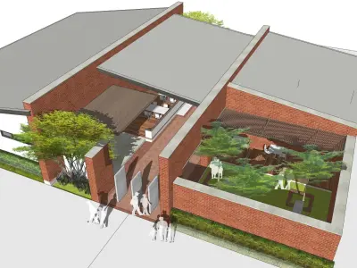 PUBLIC BUILDING AND HOTEL 3D model