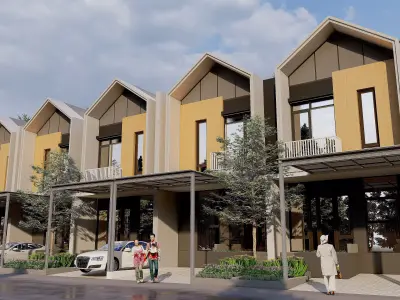 Modern House Design 6x12 m 2 Floors  Skp  3D model