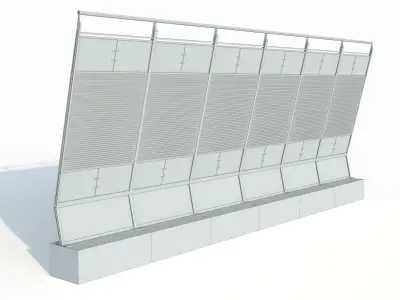 Noise barrier Low-poly 3D model