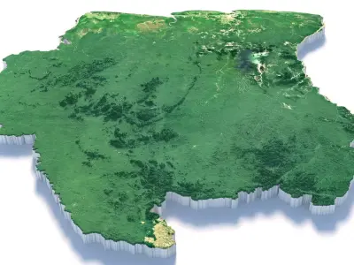 Suriname Terrain Country 3D model