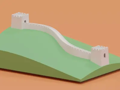 Cartoon Great Wall Of CHINA 3D model