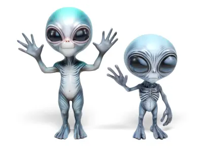 Small Aliens 2 Low-poly 3D model