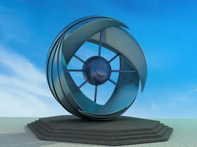 sculpture model square building abnormity scene landscape 3D model