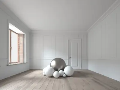 Multiple Renderer Setups - Mid-Century Type Room Scene- Lights Low-poly 3D model