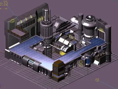 Future world - factory - indoor 3D model