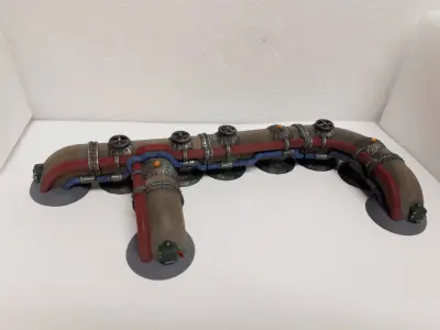 Modular industrial terrain 3D print model