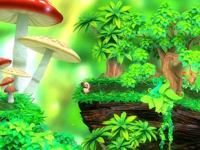 3DRT - 2D Forest pack Low-poly 3D model