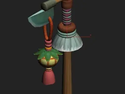 Cartoon version - burst chrysanthemum lights 3D model