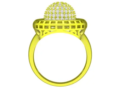 Luxury Round Pave Cluster Diamond Ring for Women 6125 3D print model