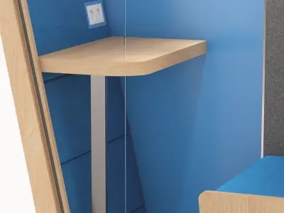 Office phone booth Low-poly 3D model