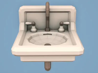 Old Sink - Low Poly Mobile Ready Low-poly 3D model