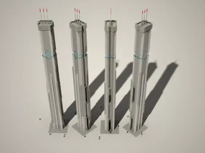 Iso Tower03 Low-poly 3D model