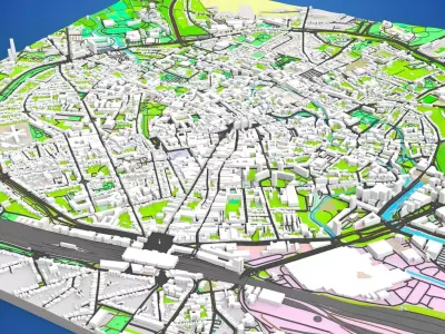 Cityscape Leuven Belgium 3D model