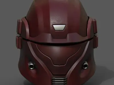 Helmet scifi pilot fantasy futuristic space millitary combat  Low-poly 3D model