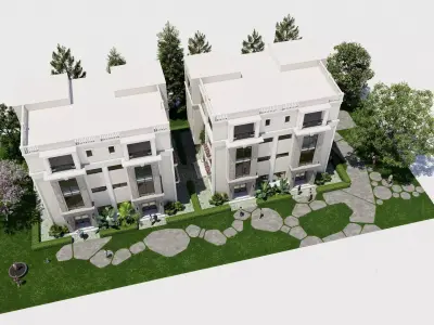 La Casa Villa - 2 Complex Semi Detached House Neo-Classic Style 3D model