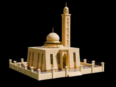 Sarwar Masjid 01 Low-poly 3D model
