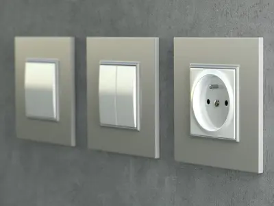 Socket and switches pack 3D model