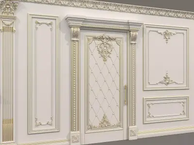 Wall Molding in Classic French style 33 3D model