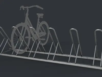 Bike Rack 7 PBR Game Ready Low-poly 3D model