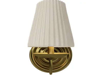 Classic Gold Wall Sconce with Fabric Lampshade 3D model