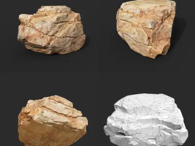 Yellow Rock Modular 221115 - Ultra HD 16K Texture Low-poly 3D model