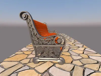 bench orange 3D model