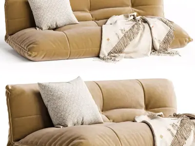 Flip Floor Sleeper Sofa West Elm 3D model